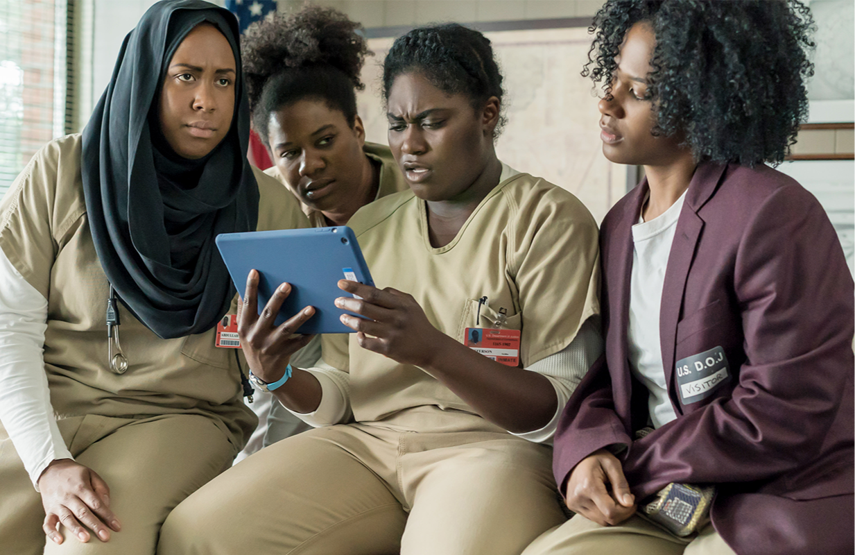 Amanda Stephen, Adrienne C. Moore, Danielle Brooks, and Vicky Jeudy in Orange Is the New Black (Photo: Everett Collection)
