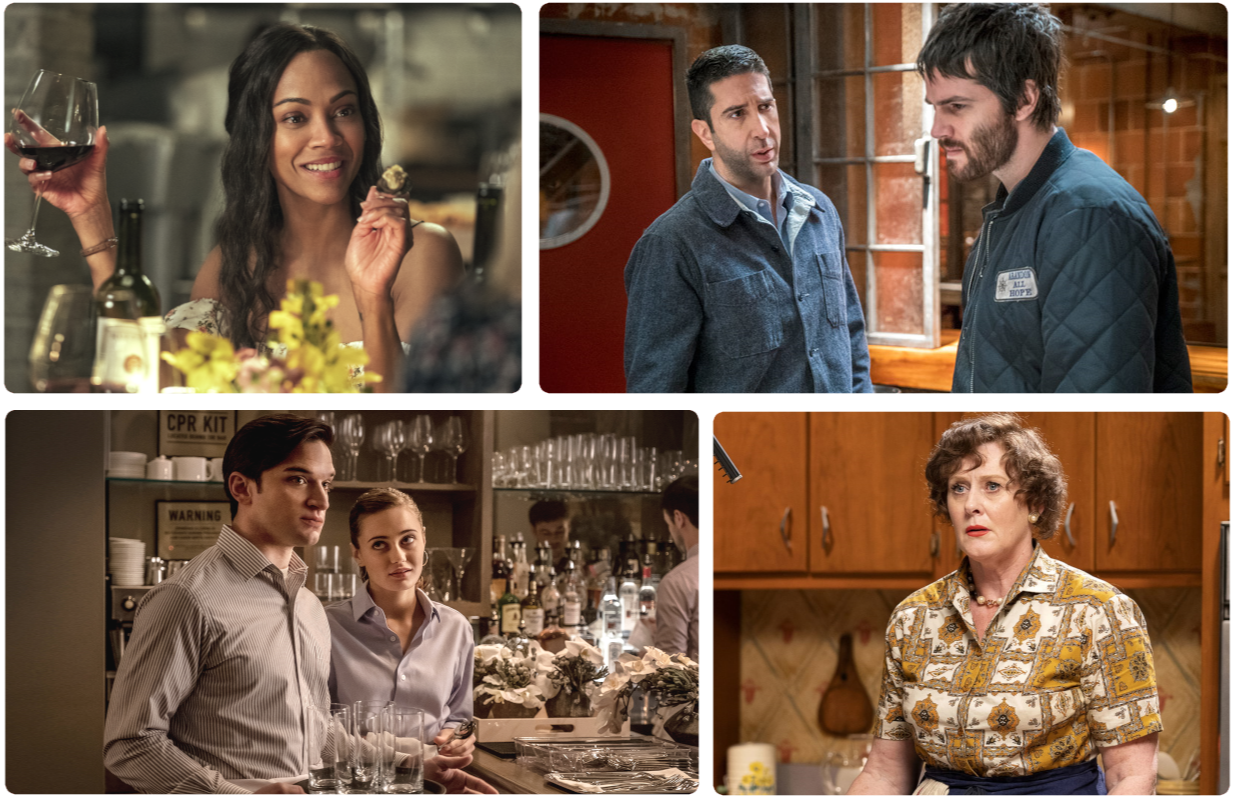 From Scratch, Feed the Beast, Sweetbitter, and Julia (Photos: Netflix/Max/Everett Collections;Primetimer graphic)