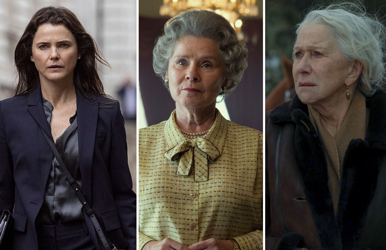 Keri Russell in The Diplomat, Imelda Staunton in The Crown, Helen Mirren in 1923 (Photos: Netflix, Paramount)