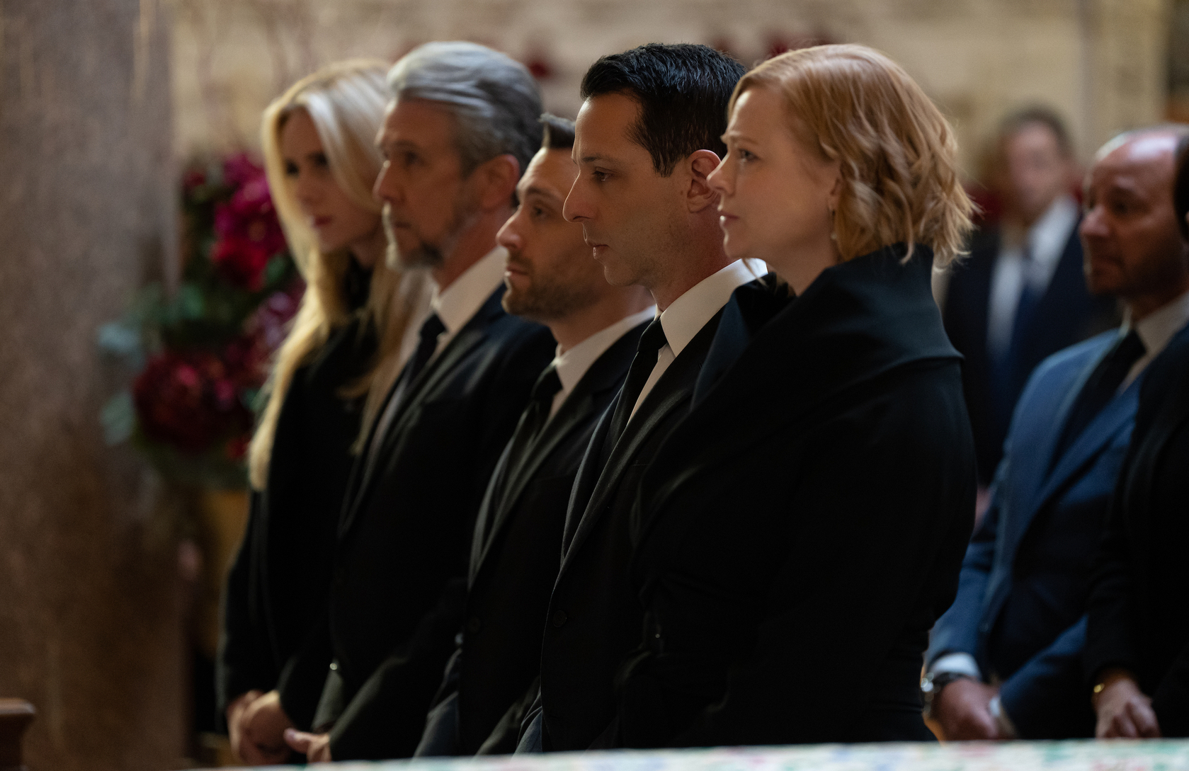 Alan Ruck, Kieran Culkin, Jeremy Strong, and Sarah Snook are all nominated for Succession. (Photo: Macall Polay/HBO)