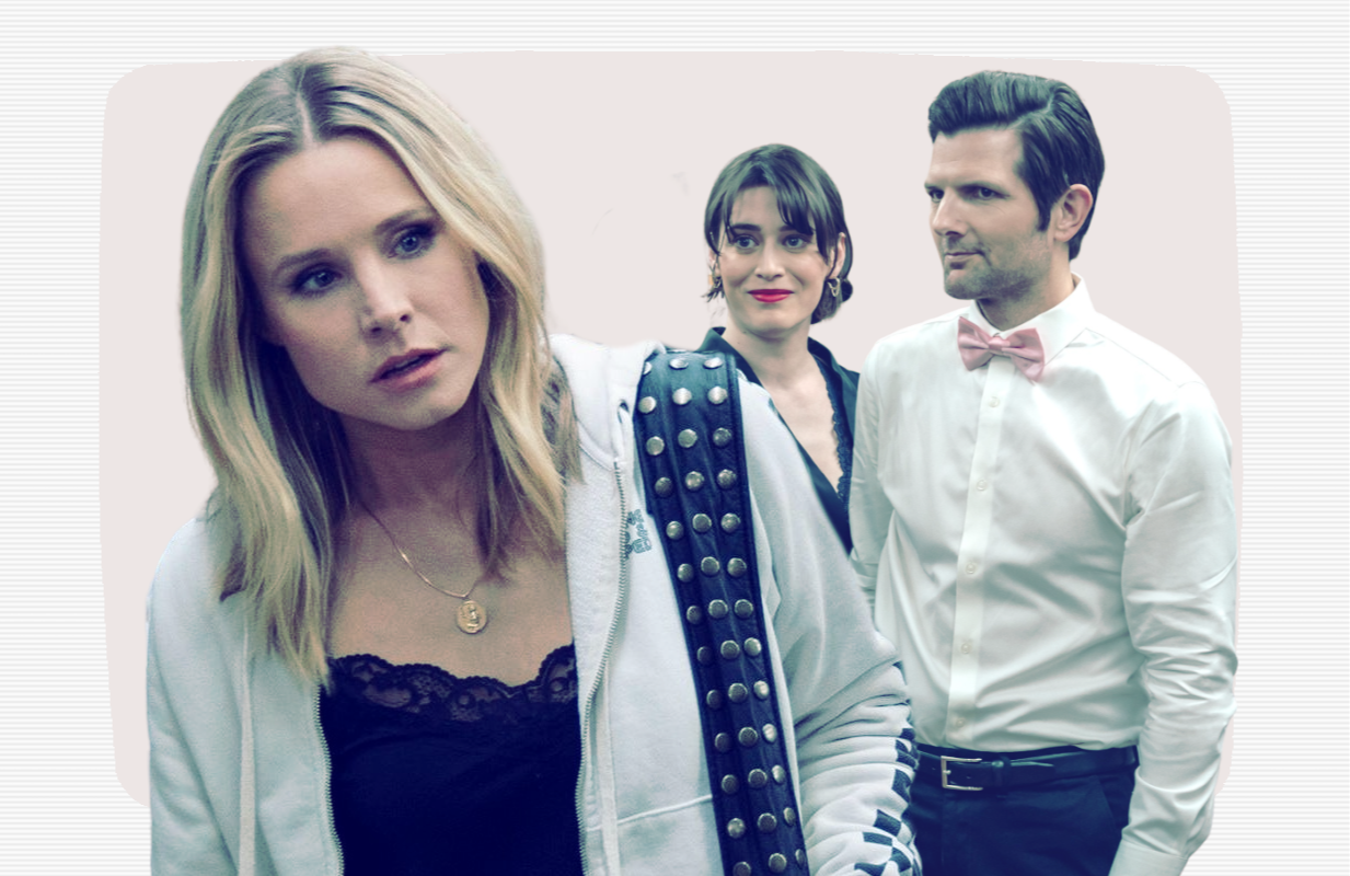 Kristen Bell in Veronica Mars; Lizzy Caplan and Adam Scott in Party Down (Photos: Everett Collection/Starz)