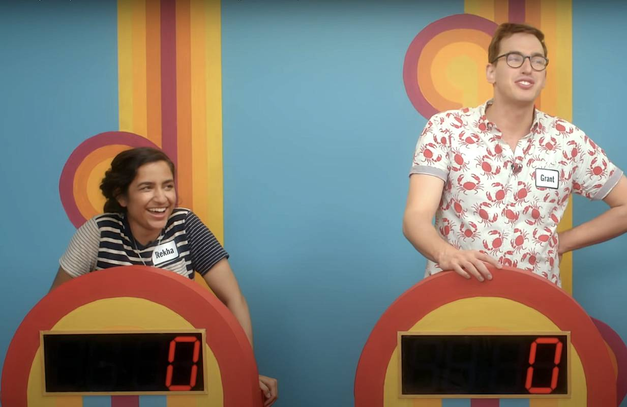 Rekha Shankar and Grant O'Brien on Game Changer. (Photo: Dropout)