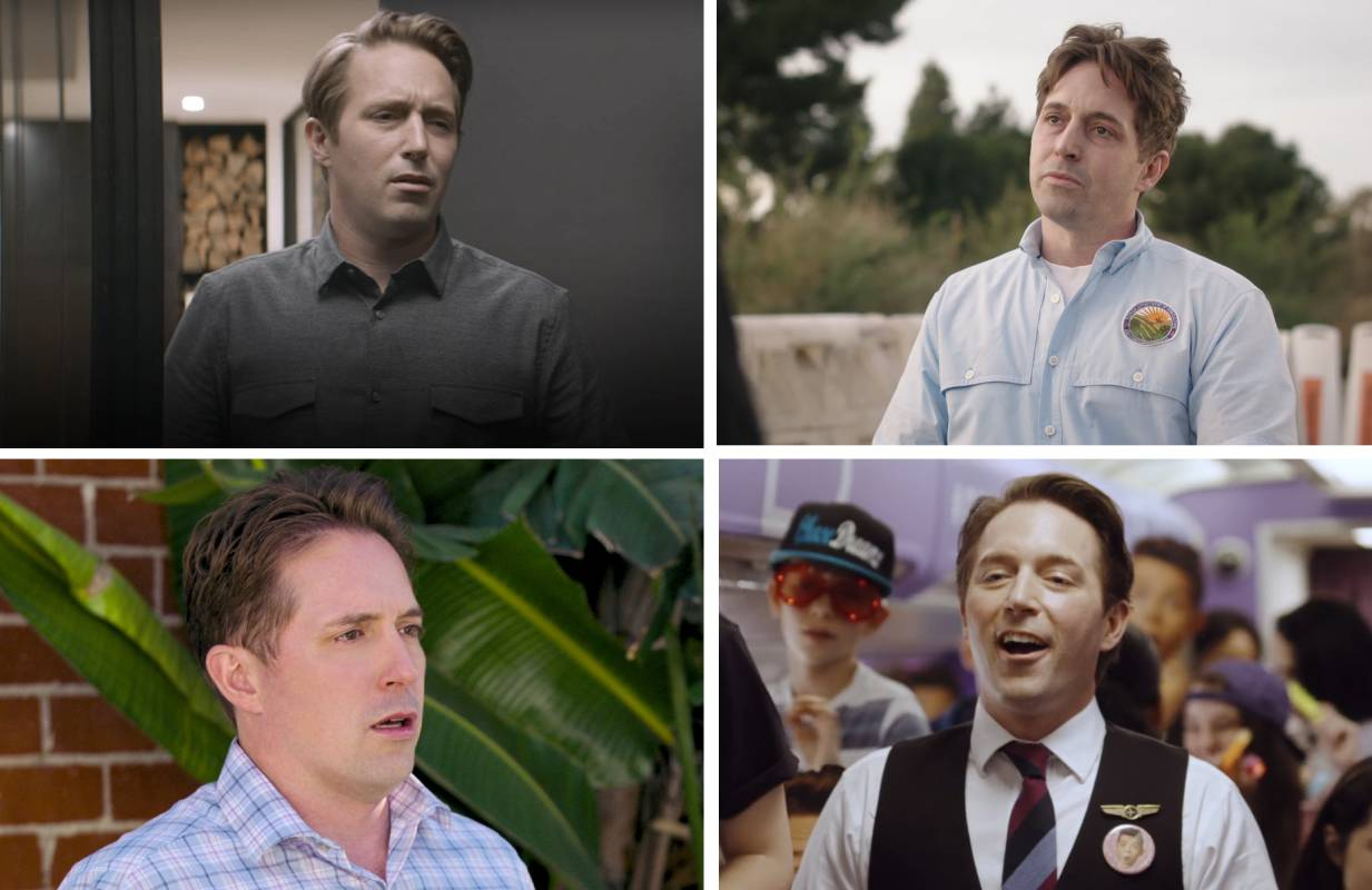 Beck Bennett in Shrill, Killing It, I Think You Should Leave, and The Other Two (Photo: Hulu; Peacock; Netflix; Max)