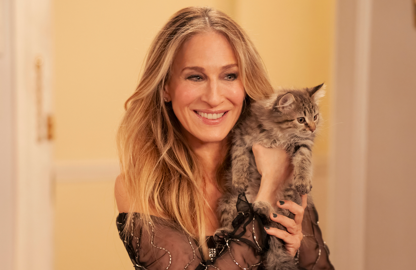 Carrie's (Sarah Jessica Parker) future with Aidan is up in the air, but at least she has Shoe the cat. (Photo: Craig Blankenhorn/Max)