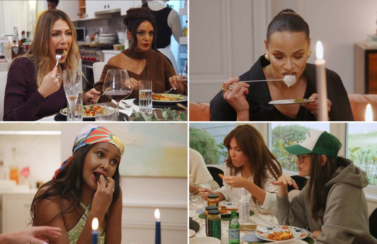 The women of The Real Housewives of New York City Season 14 aren't afraid to eat on camera. (Photo: Bravo/Peacock)
