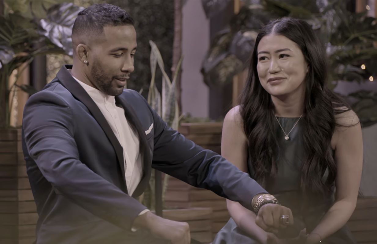 Love Is Blind: After the Altar features unaired footage of Josh Demas and Monica Rodriguez's first meeting. (Photo: Netflix)