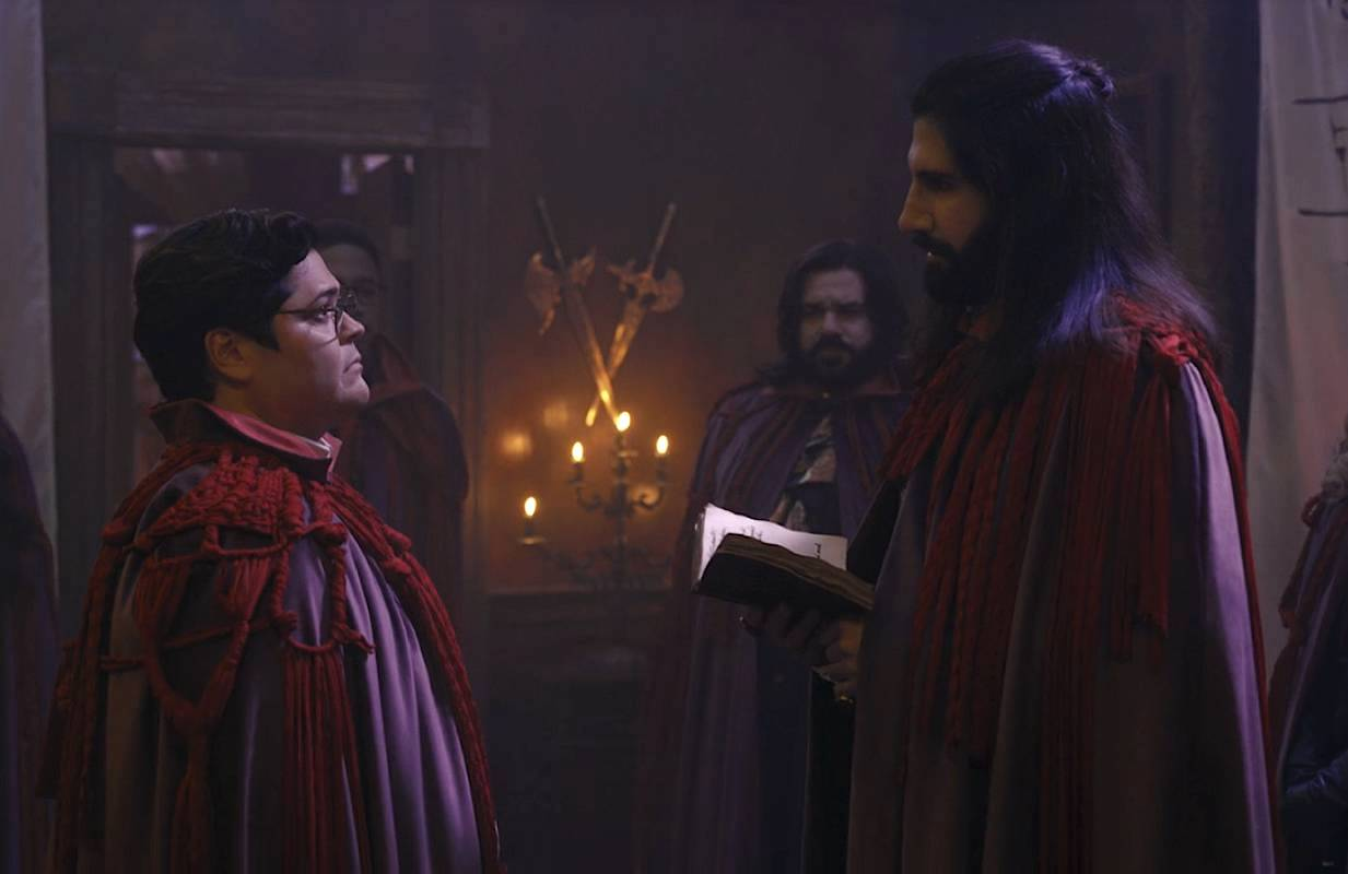 Harvey Guillén and Kayvan Novak in What We Do in the Shadows (Photo: FX/Hulu)