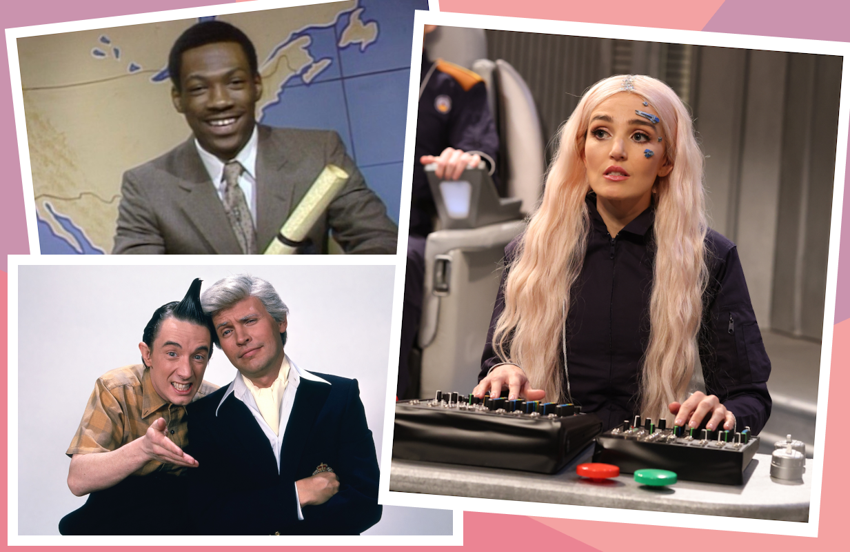 Clockwise: Eddie Murphy, Chloe Fineman, Billy Crystal, and Martin Short in Saturday Night Live (Photos: Everett Collection; Primetimer graphic)