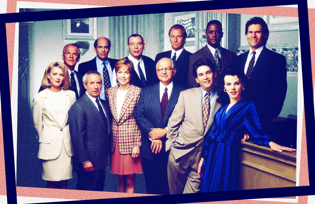 From left: Alexandra Powers, John Spencer, Michael Tucker, Alan Rachins, Jill Eikenberry, Larry Drake, Richard Dysart, Corbin Bernsen (top), Alan Rosenberg, Blair Underwood (top), Debi Mazar, A. Martinez (Photo: Gary Null/20th Television/Everett Collection)