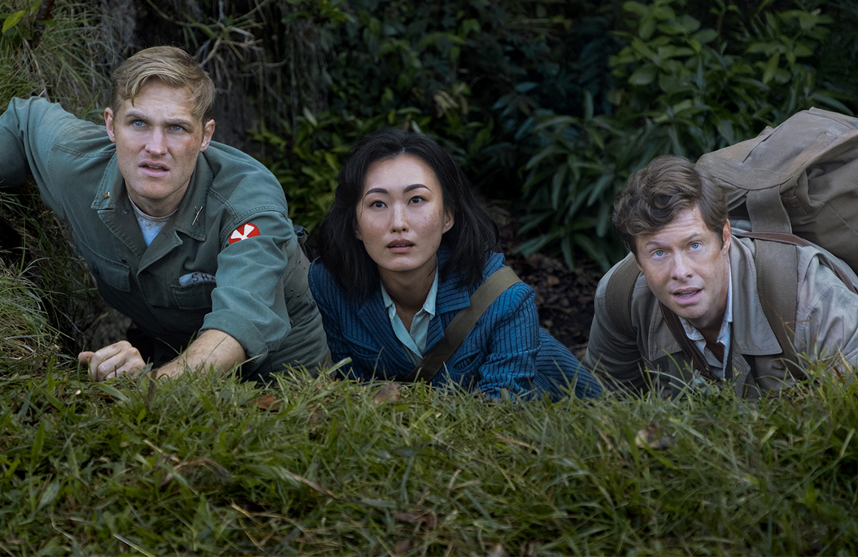 Wyatt Russell, Mari Yamamoto, and Anders Holm in Monarch: Legacy of Monsters (Photo: Apple TV+)