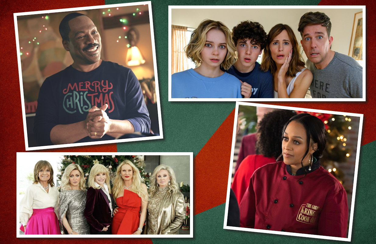 Clockwise: Candy Cane Lane, Family Switch, Yes Chef! Christmas, Ladies of the '80s: A Divas Christmas