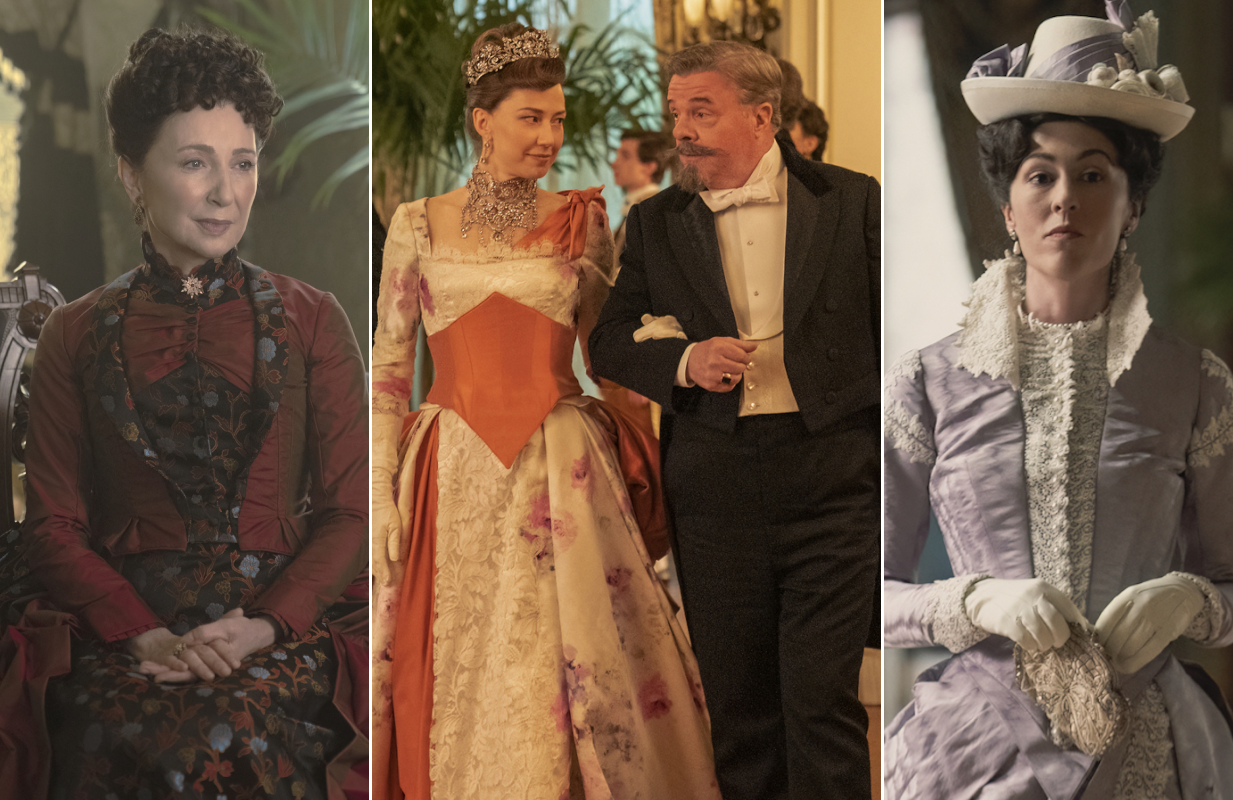Left to right: Donna Murphy, Carrie Coon, Nathan Lane, and Kelley Curran in The Gilded Age (Photos: HBO)