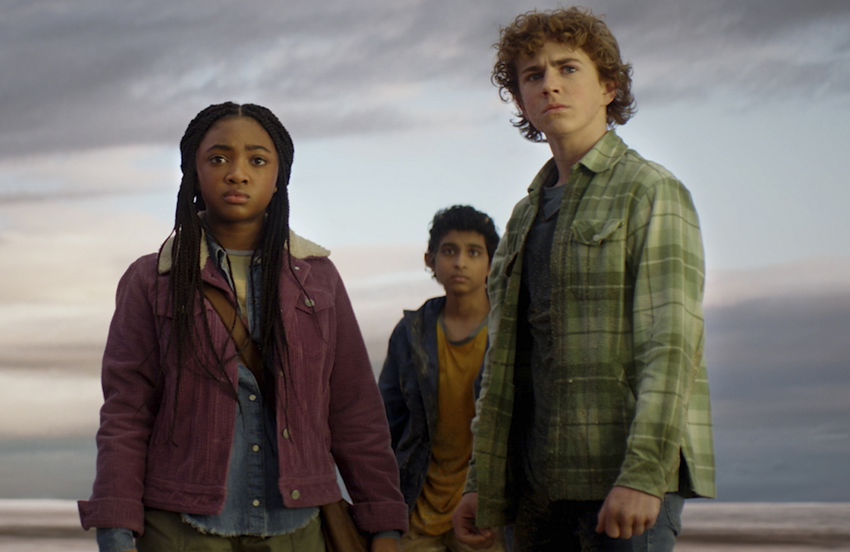 Leah Sava Jeffries, Aryan Simhadri, and Walker Scobell in Percy Jackson and the Olympians (Photo: Disney+)