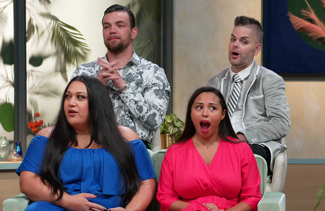 90 Day Fiancé veterans Andrei and Tim (top row) and Kalani and Tania (bottom row) (Image: TLC)