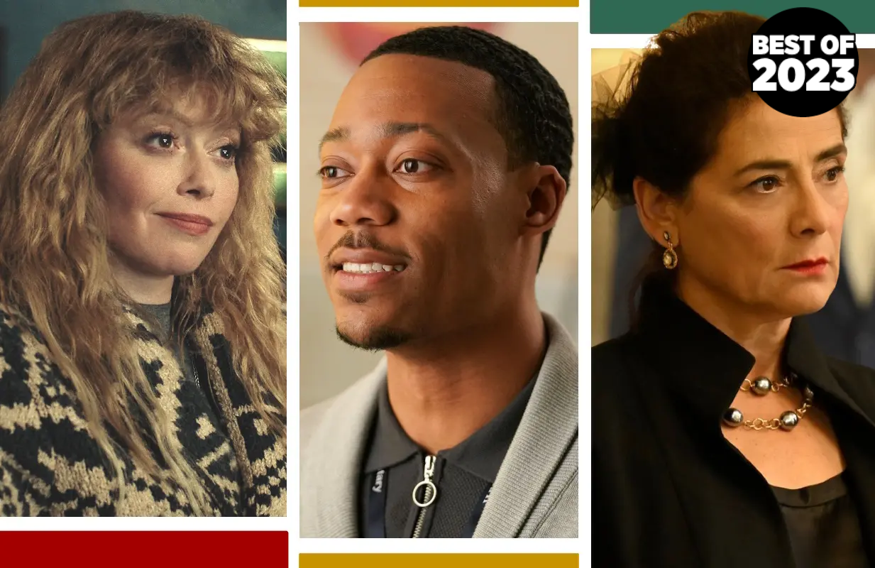 Poker Face, Abbott Elementary, and Succession (Photos: Peacock, ABC, HBO; Primetimer graphic)