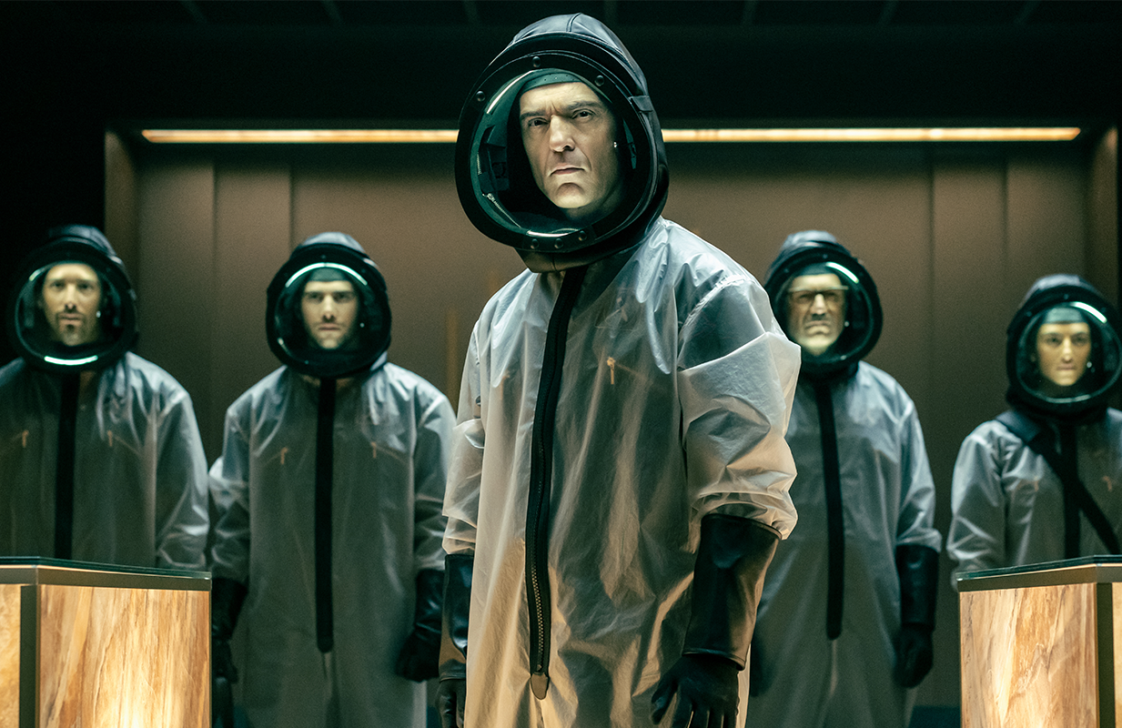 Joel Sanchez, Julio Peña, Pedro Alonso, Tristán Ulloa, and Begona Vargas in Berlin (Photo: Tamara Arranz/Netflix)