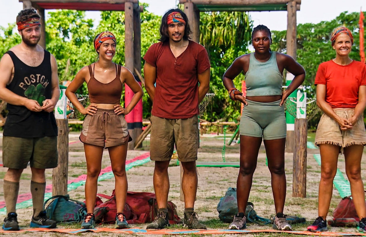 Jake, Dee, Austin, Katurah, Julie on Survivor (photo: CBS)