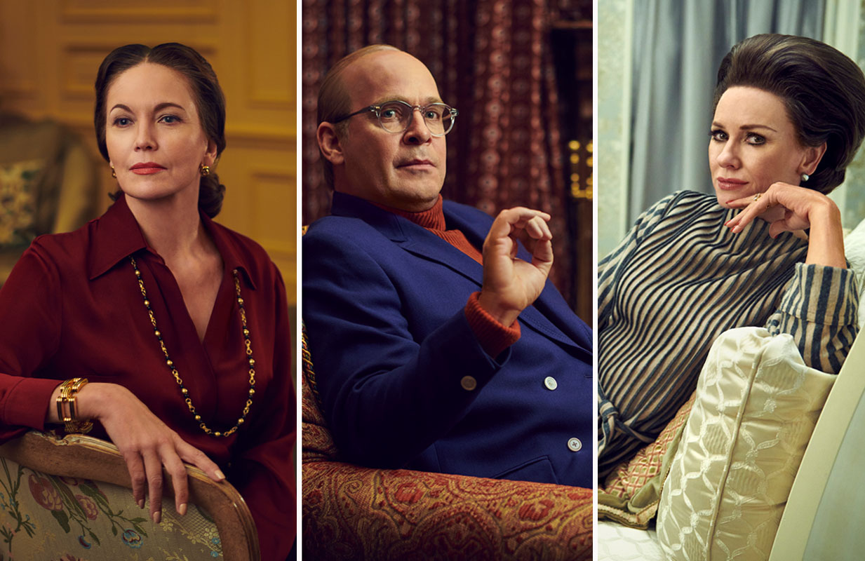 Diane Lane, Tom Hollander, and Naomi Watts in Feud: Capote vs. The Swans (photo: FX)