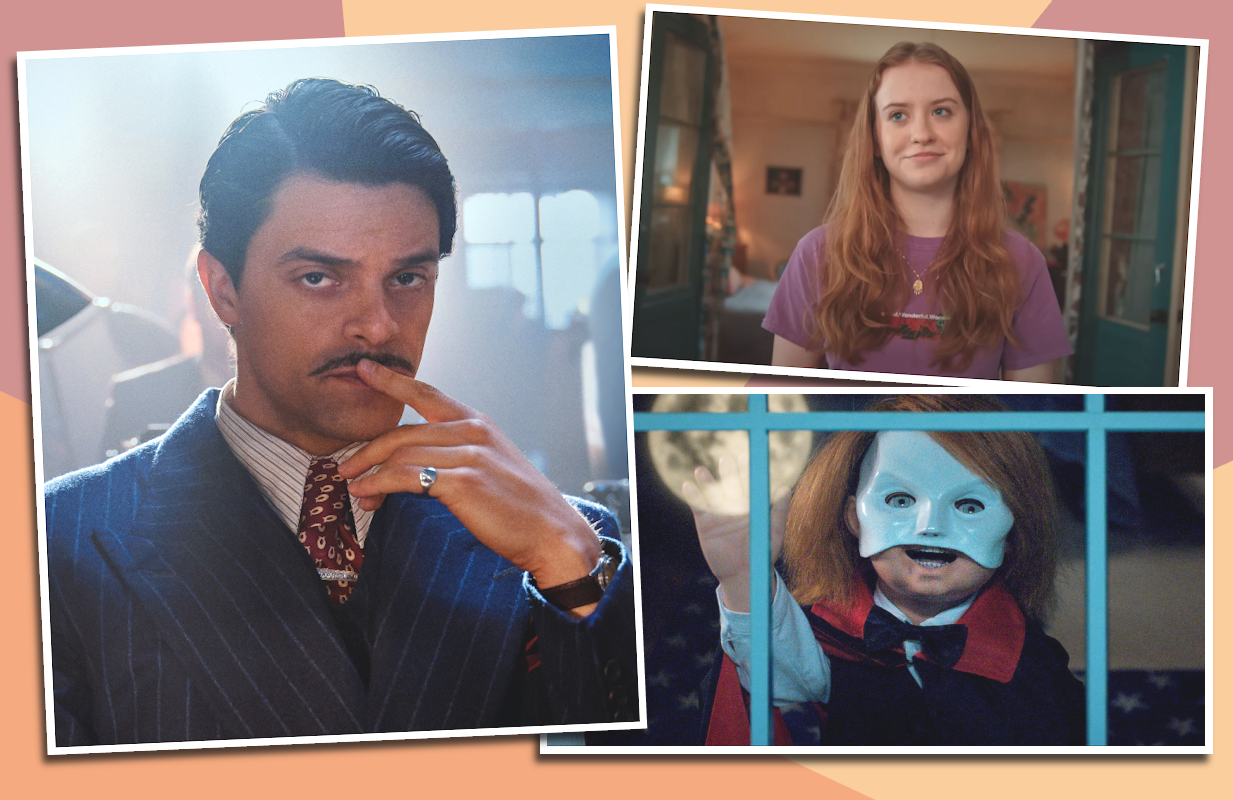 Clockwise: Bodies, Extraordinary, Chucky (Photos: Netflix/Hulu/Peacock; Primetimer graphic)