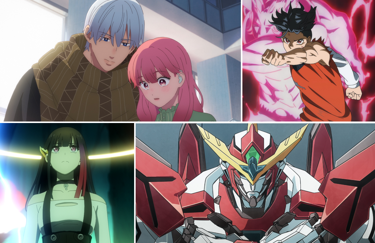Clockwise: A Sign of Affection, BUCCHIGIRI?!, Brave Bang Bravern!, Metallic Rouge (Images: Crunchyroll)
