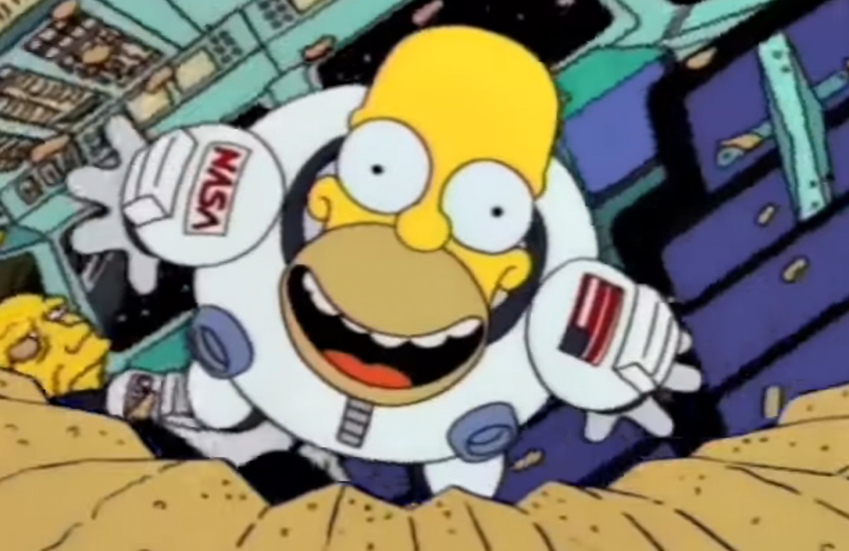 The chip-devouring cosmic ballet of "Deep Space Homer"