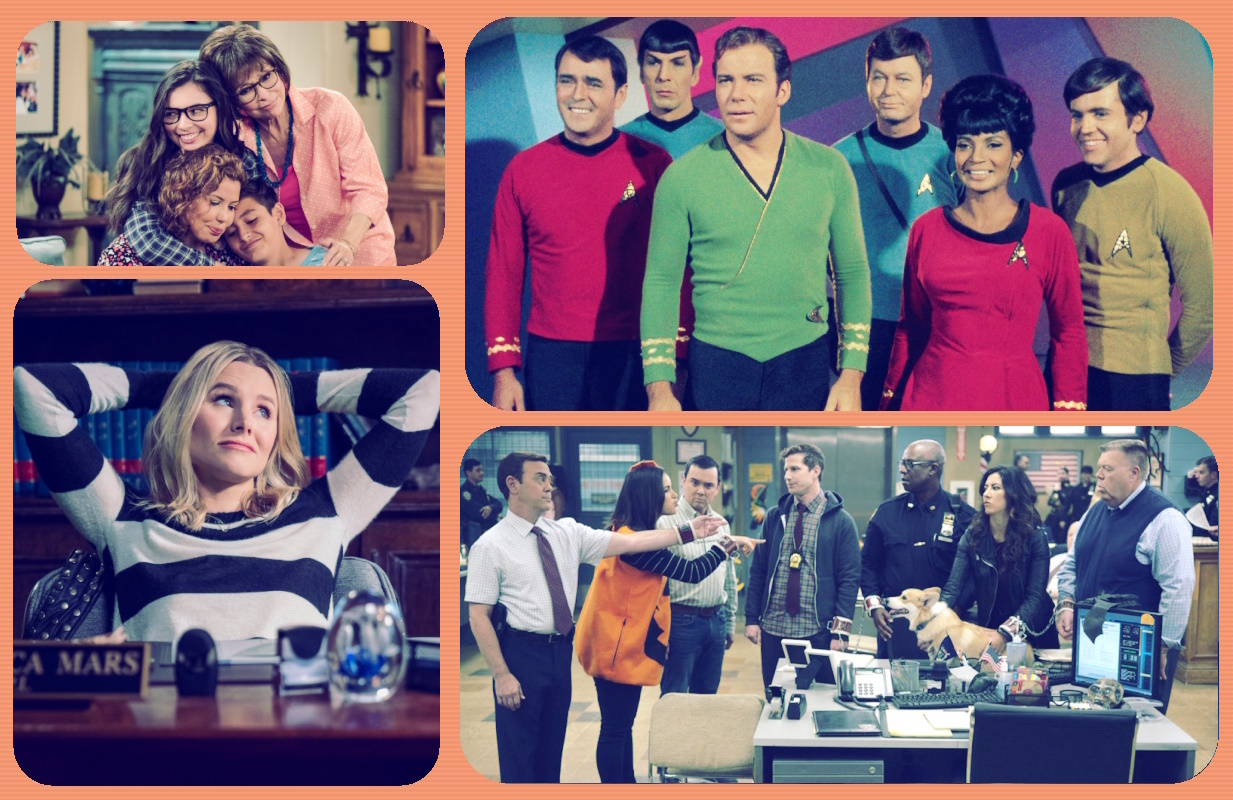 Clockwise: One Day at a Time, Star Trek: The Original Series, Brooklyn Nine-Nine, Veronica Mars (Photos: Everett Collection; Primetimer graphic)