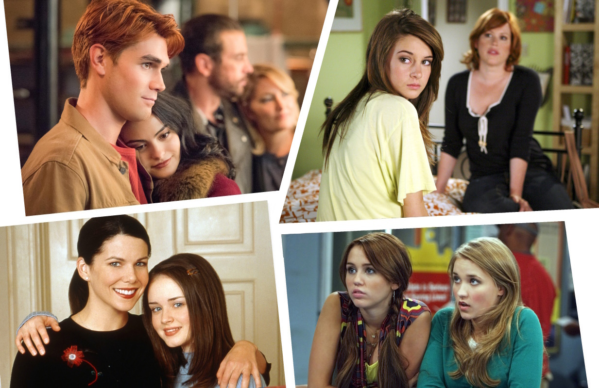 Clockwise: Riverdale, The Secret Life of the American Teenager, Hannah Montana, Gilmore Girls (Photos: Everett Collection/The CW)