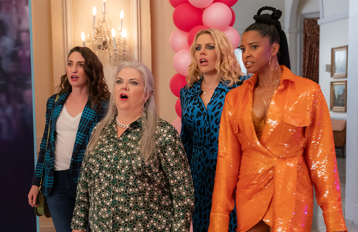 Sara Bareilles, Paula Pell, Busy Philipps, and Renée Elise Goldsberry in Girls5eva (Photo: Netflix)