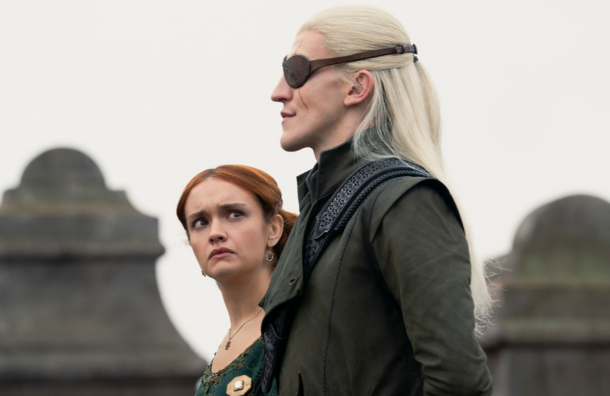Olivia Cooke and Ewan Mitchell in House of the Dragon Season 2 (Photo: Theo Whitman/HBO)