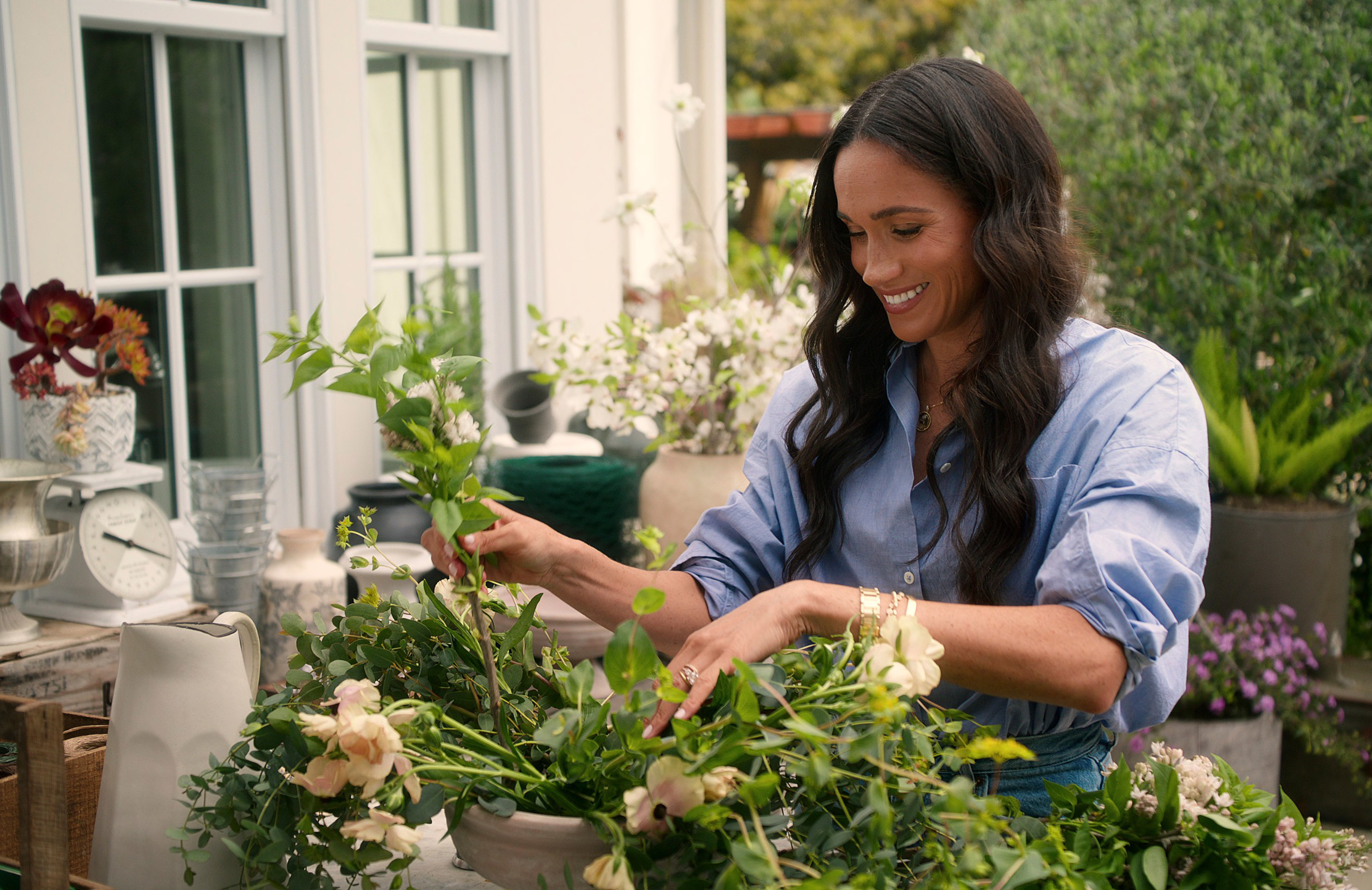 Meghan, Duchess of Sussex, in a still from With Love, Meghan (Source: Everett Collection)