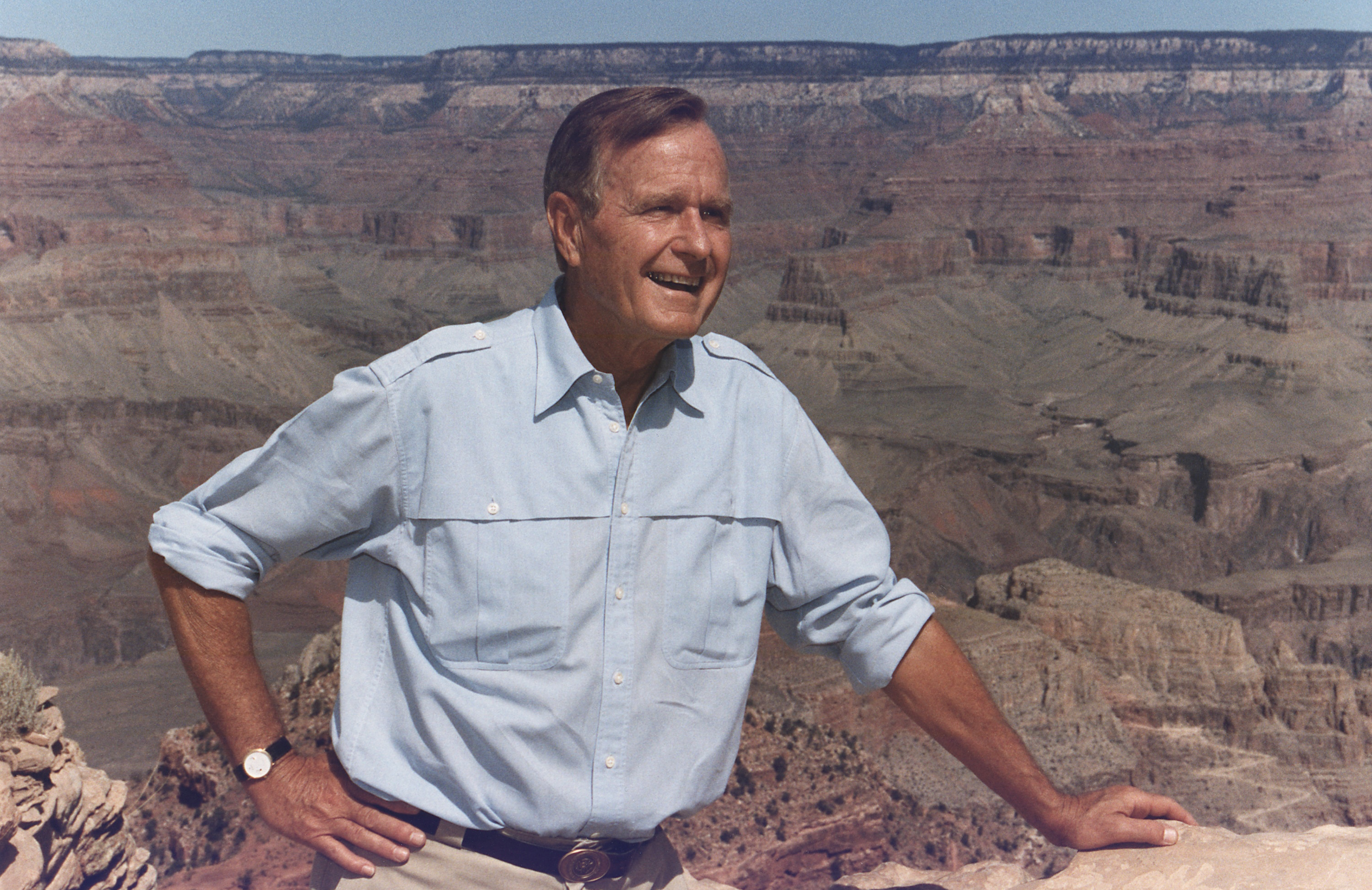 President Bush at the Grand Canyon in 1991 (Image via Everett Collection)