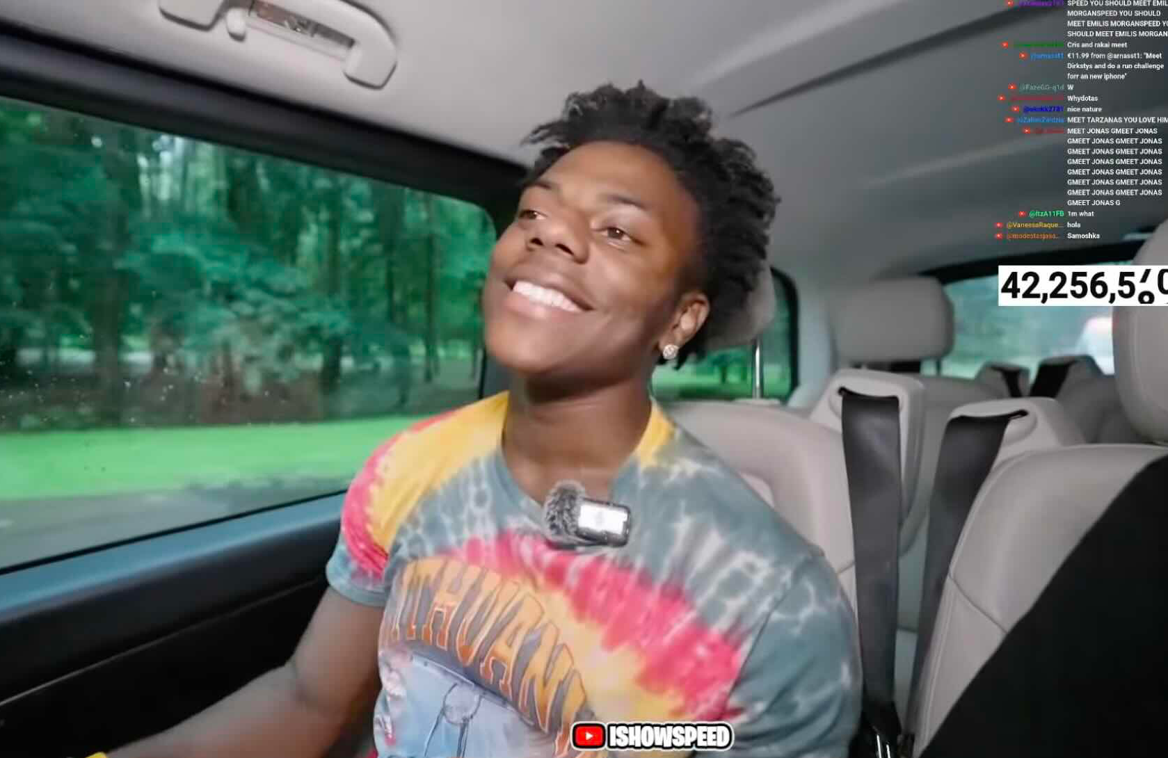 IShowSpeed acknowledging his milestone (Image via YouTube/@IShowSpeed)