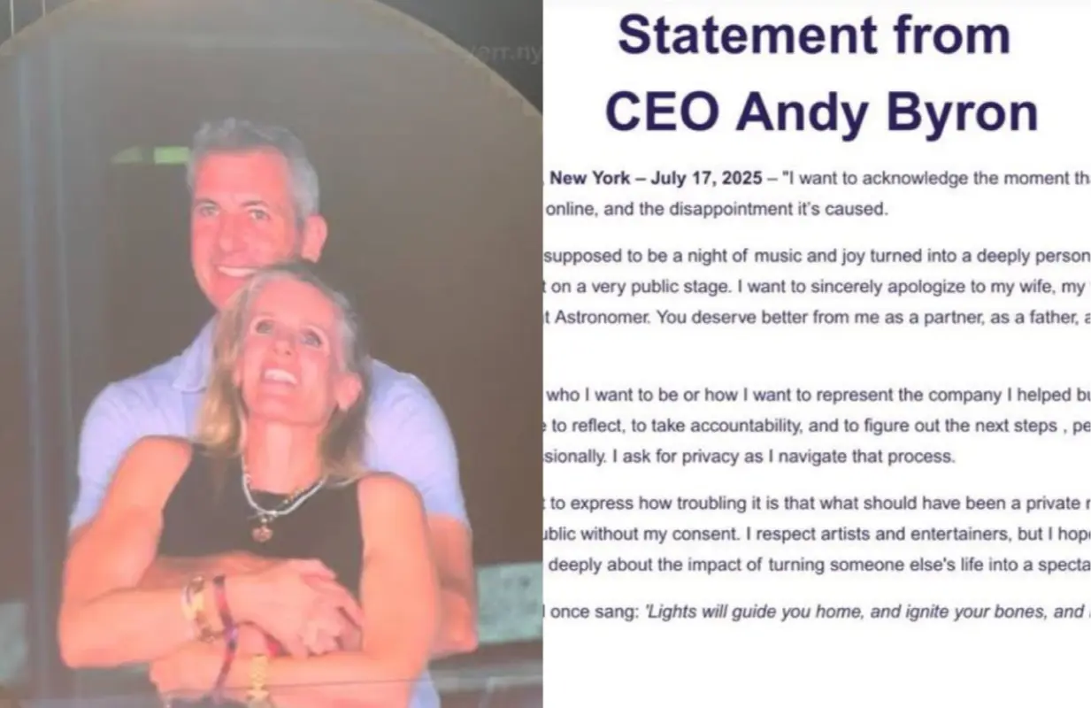 Andy Byron and Kristin Cabot caught in kiss cam chaos and fake PR storm.