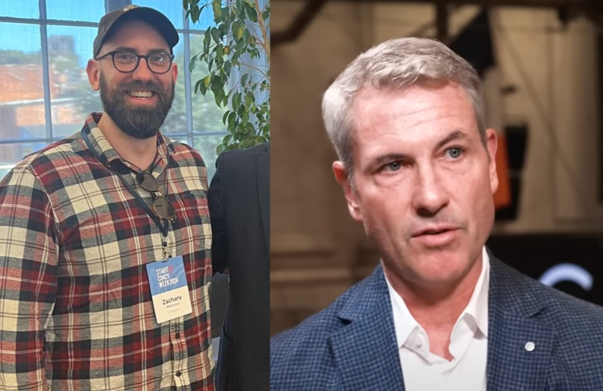 Zach Hensley [L] and Andy Byron [R] (Image via LinkedIn/Kyle Grimslid, PharmD &amp; YouTube/New York Stock Exchange)