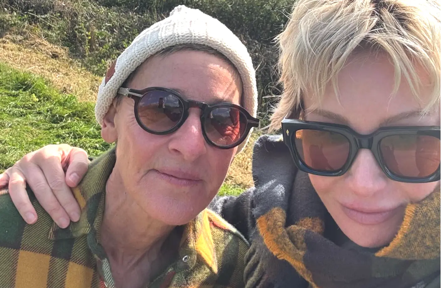 Ellen DeGeneres with her wife Portia de Rossi in December 2024 (Image via Instagram/ellendegeneres)