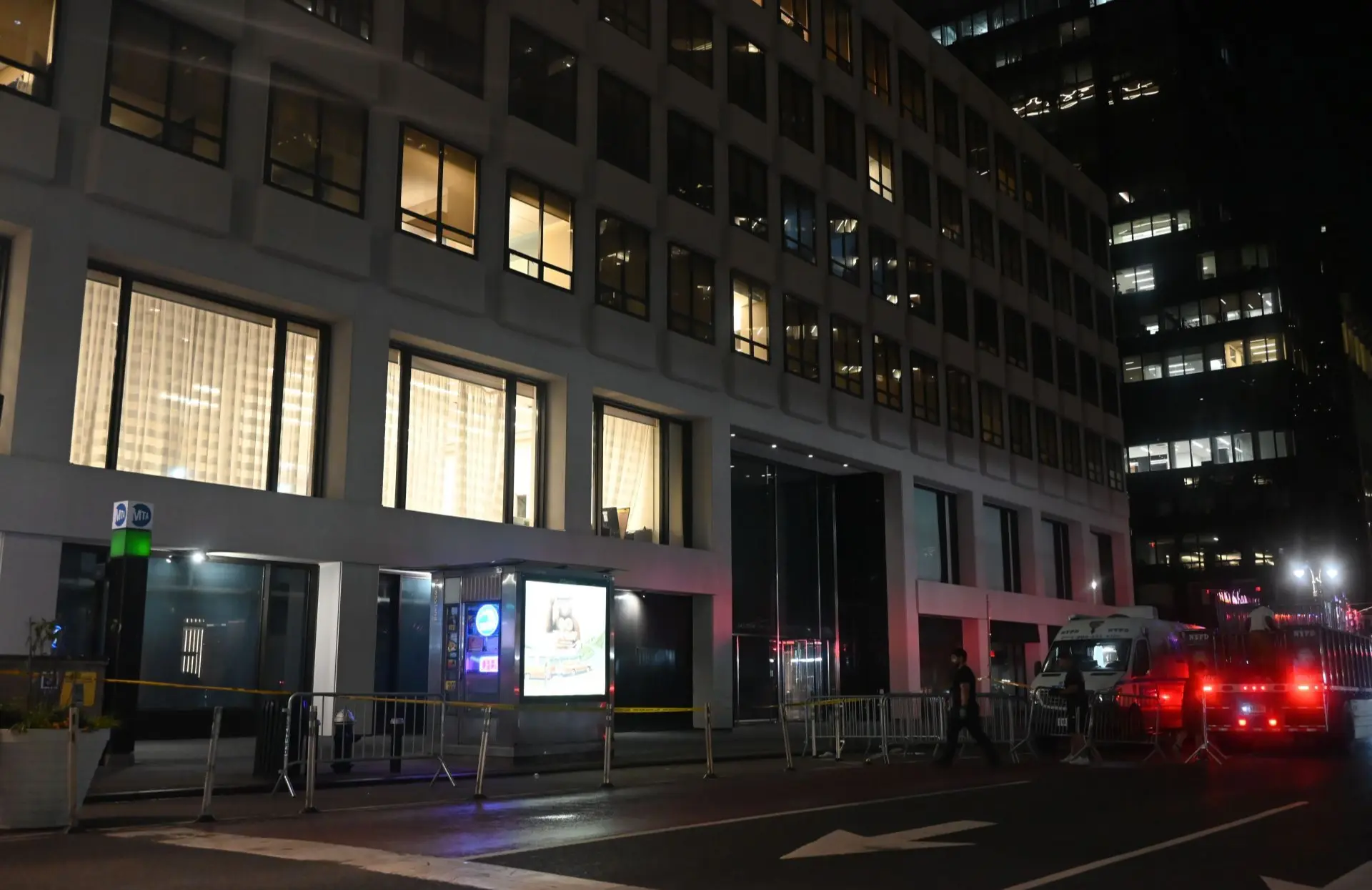 345 Park Avenue following the mass shooting (Image via Getty