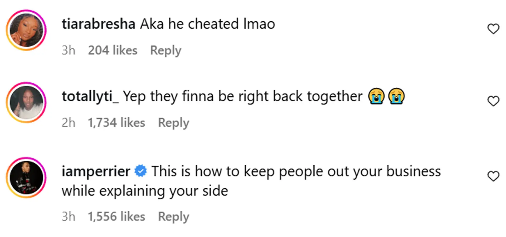 Comments reacting to the news (Image via Instagram/ @theshaderoom)