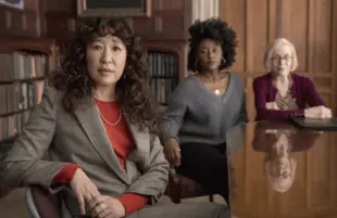 Sandra Oh, Nana Mensah and Holland Taylor in The Chair. (Photo: Eliza Morse/Netflix)