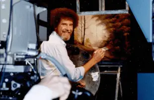 Bob Ross on the set of Joy of Painting. (Photo: WBUR)