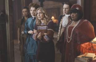 Roman Zaragoza, Rebecca Wisocky, Rose McIver, Brandon Scott Jones, Danielle Pinnock in Ghosts (Photo: CBS)