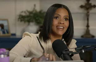 Emmanuel Macron and his wife have sued Candace Owens for allegedly making defamatory claims (Image via YouTube/Candace Owens)