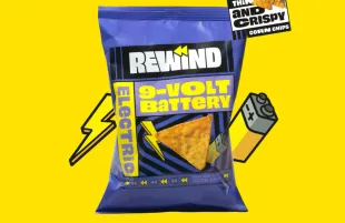 Rewind’s 9-volt battery-flavored chips (Image via Instagram/@rewindchips_nl)