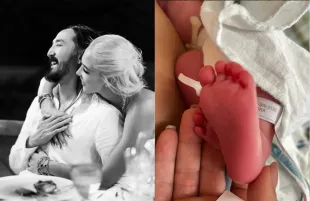 DJ Steve Aoki and wife Sasha announce the arrival of their baby boy, Rocky77, with a heartfelt post on their wedding anniversary.