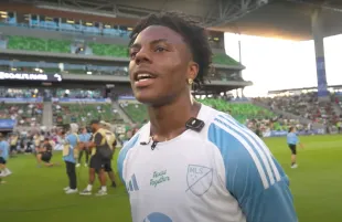 IShowSpeed at the MLS All-Star game (Image via YouTube/@Live Speedy)