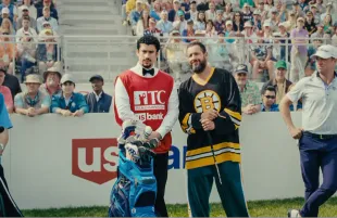 Happy Gilmore and his caddy Oscar Mejías in Happy Gilmore 2 (Image via Netflix)