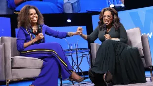 Michelle Obama and Oprah Winfrey during Oprah 2020 Vision Tour.