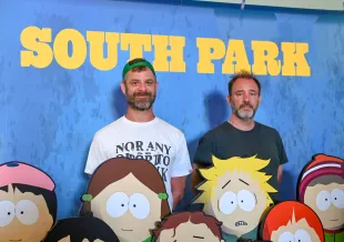 SAN DIEGO, CALIFORNIA - JULY 24: (L-R) Matt Stone and Trey Parker attend Paramount+’s South Park In San Diego event during 2025 San Diego Comic-Con on July 24, 2025 in San Diego, California. (Photo by Jon Kopaloff/Getty Images for Paramount+)