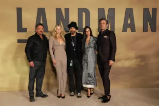 LONDON, ENGLAND - NOVEMBER 08: (L-R) James Jordan, Ali Larter, Billy Bob Thornton, Demi Moore and Jon Hamm attend the "Landman" Tastemaker Screening at the Tate Modern on November 08, 2024 in London, England. (Photo by Lia Toby/Getty Images)