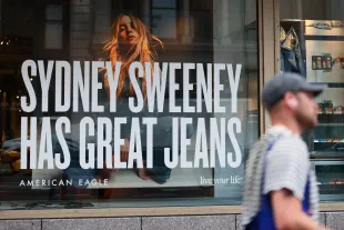 Sydney Sweeney is in news for her recent American Eagle ad campaign (Image via Michael M. Santiago/Getty Images)