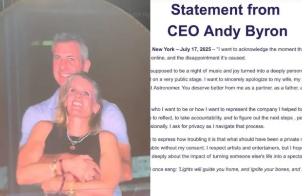 Andy Byron and Kristin Cabot caught in kiss cam chaos and fake PR storm.